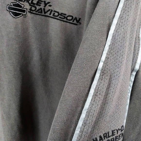 Harley Davidson Mens 2XL Brown SSlv Button Shirt - Picture 6 of 7